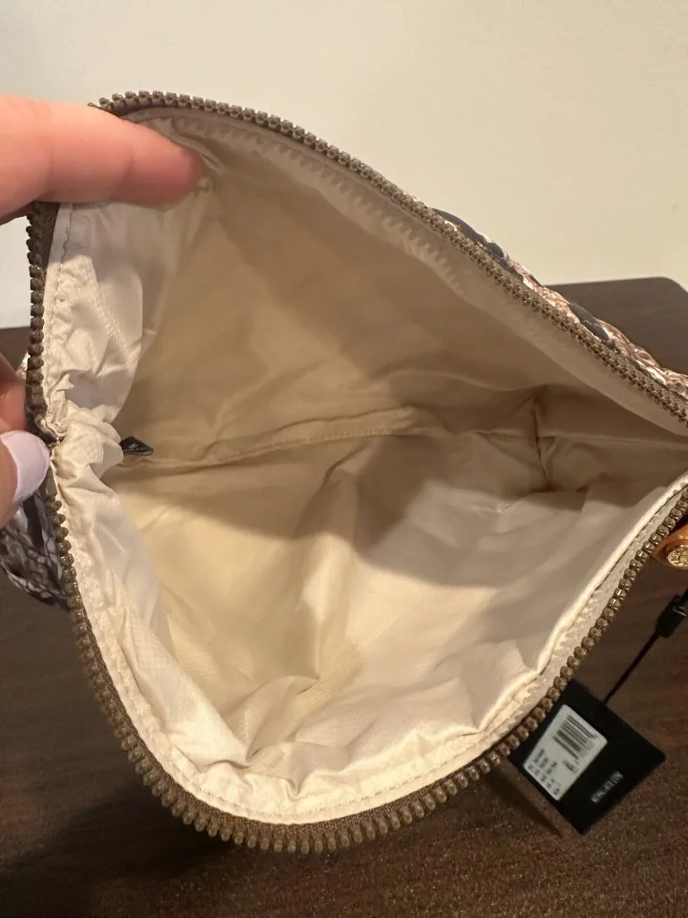 MZ Wallace Zoey Cosmetic Pouch • Brown Snake • NWT • Discontinued